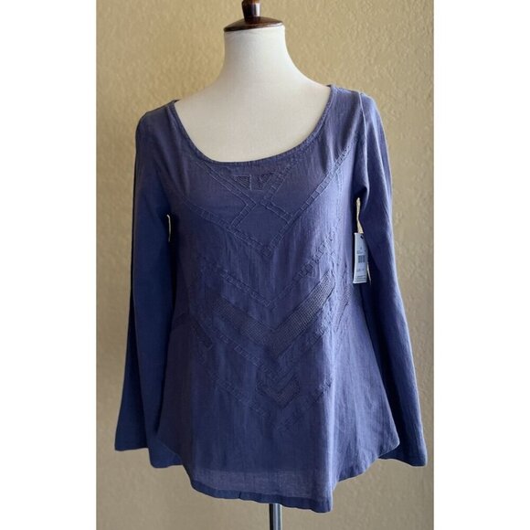 Volcom Women's Textured Bangalow Flare Sleeve Blouse Top Size XS - Picture 1 of 7